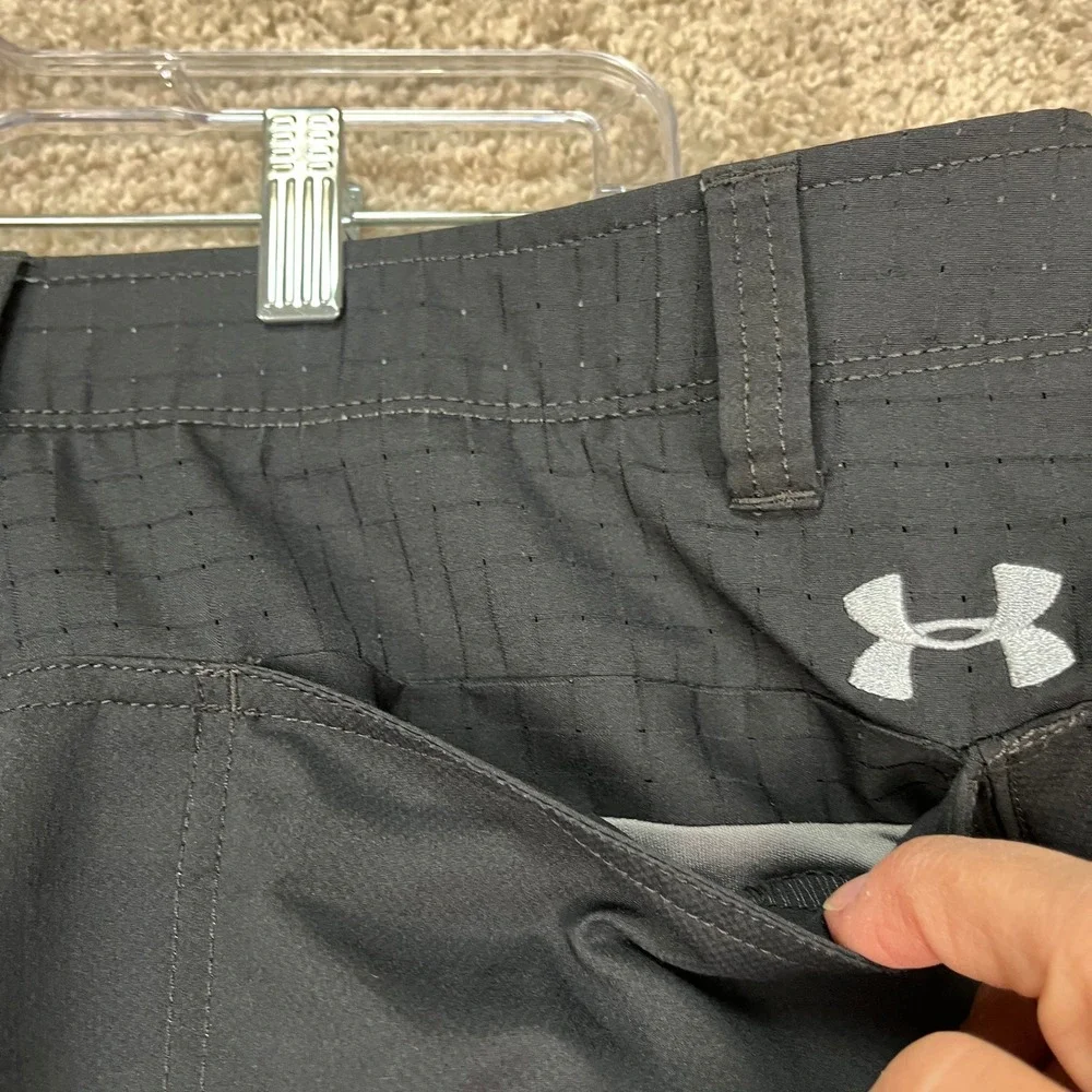 Under Armour Shorts Mens 36 Black Stretch Waistband‎ Reflective Vented Athletic